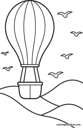 Hot-air balloon, a free Vehicles coloring page for Kids