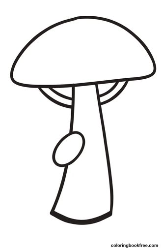 Mushroom, a free Nature coloring page for Toddler