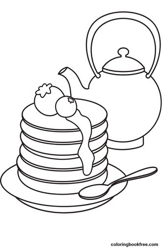 Pancake breakfast, a free Food coloring page for Kids