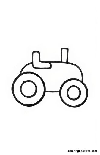Toy tractor, a free Vehicles coloring page for Toddler