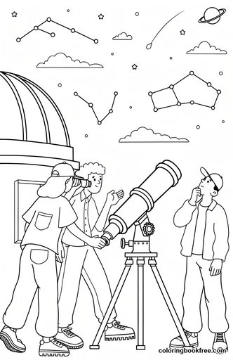 Observatory, a free Nature coloring page for Teens