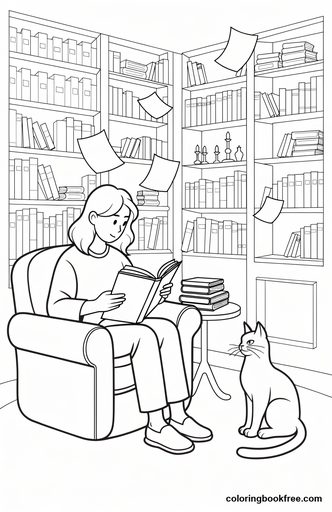 Library secret, a free People coloring page for Teens