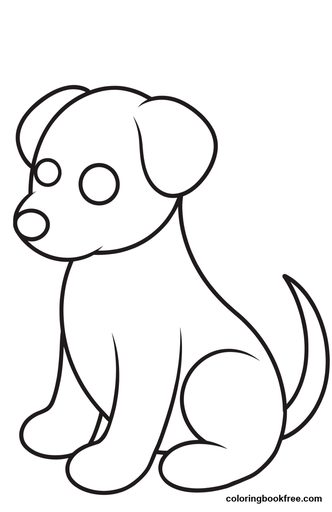 Sitting puppy, a free Animals coloring page for Toddler