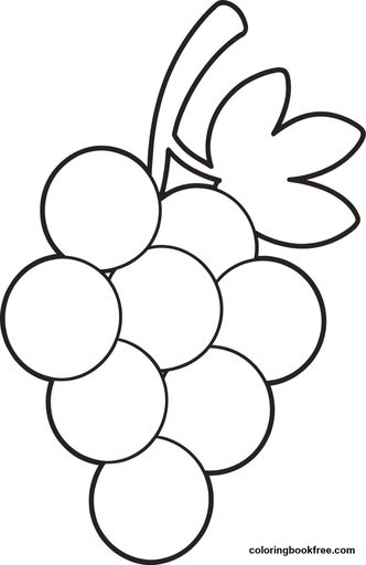 Grapes, a free Food coloring page for Toddler
