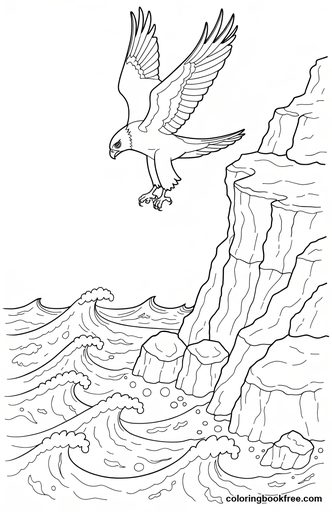 Cliff falcon, a free Animals coloring page for Teens