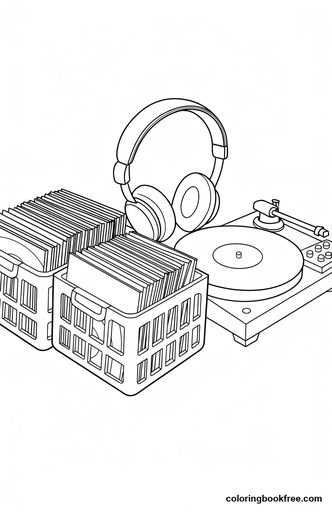 Vinyl crates, a free Other coloring page for Teens