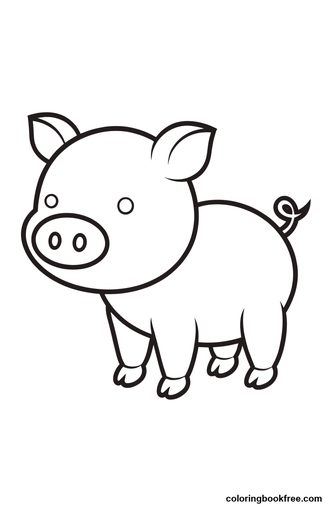 Piglet, a free Animals coloring page for Toddler