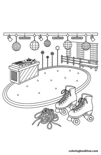 Roller rink, a free People coloring page for Teens