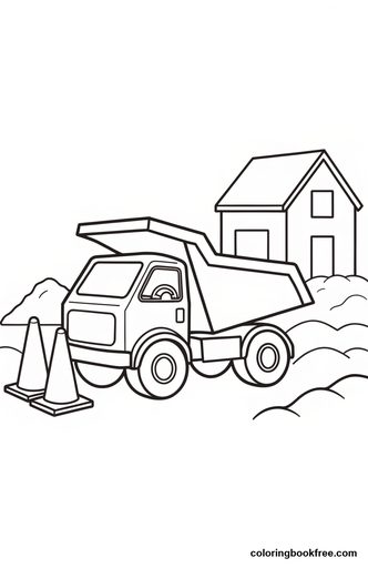 Dump truck, a free Vehicles coloring page for Kids