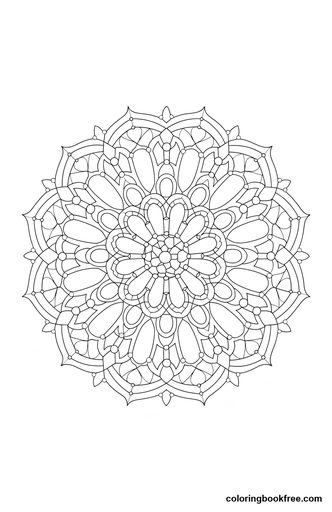 Rose window, a free Nature coloring page for Adults