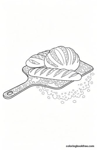 Baker’s peel, a free Food coloring page for Adults