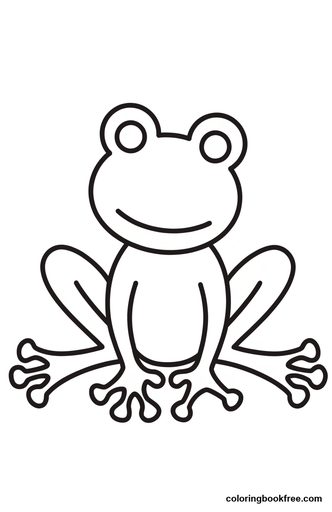 Frog, a free Animals coloring page for Toddler