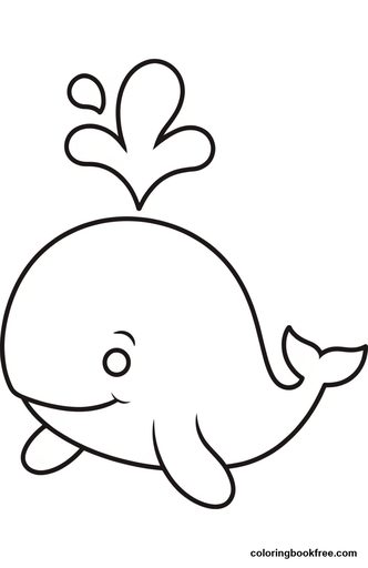 Little whale, a free Animals coloring page for Toddler