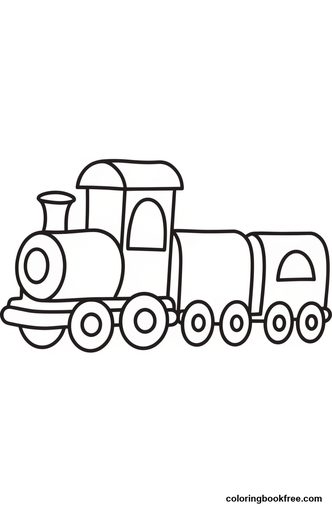 Toy train, a free Vehicles coloring page for Toddler