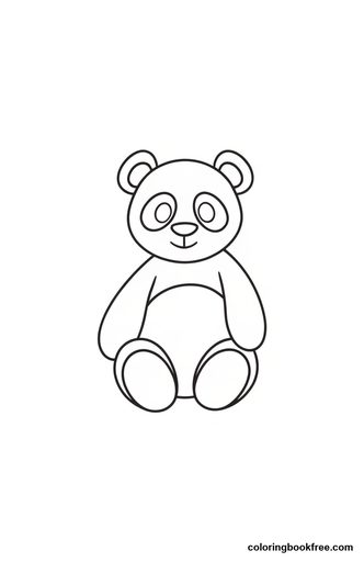 Sleepy panda, a free Animals coloring page for Toddler