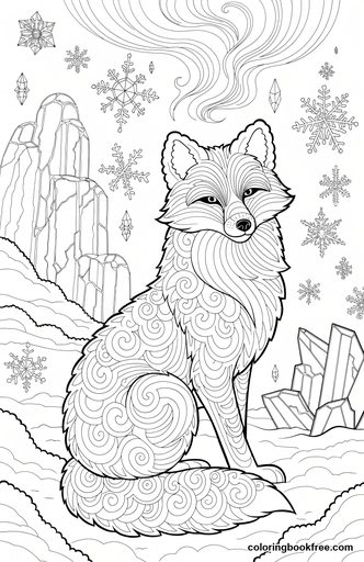 Arctic fox, a free Animals coloring page for Adults