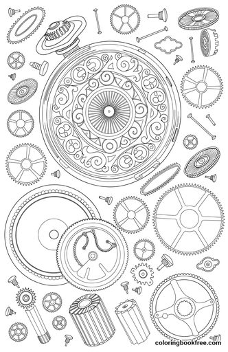 Pocket watch gears, a free Other coloring page for Adults