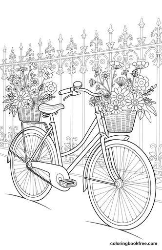 Vintage bicycle, a free Vehicles coloring page for Adults